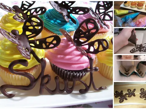 Cokoladni leptirici za ukrasavanje cupcakes ili torti