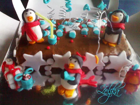 Pingvini i zimska torta