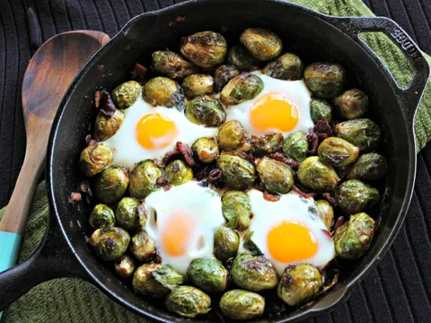 Brussel Sprouts-bacon skillets...