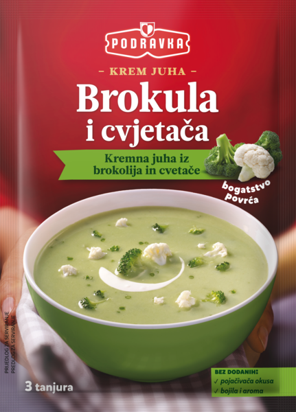 Cream of broccoli and cauliflower soup