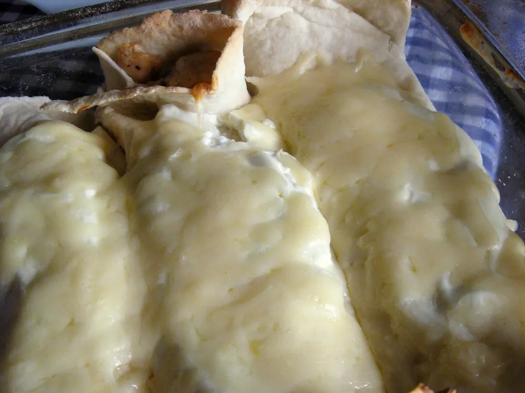Zapečene tortilje s piletinom i umakom od gljiva