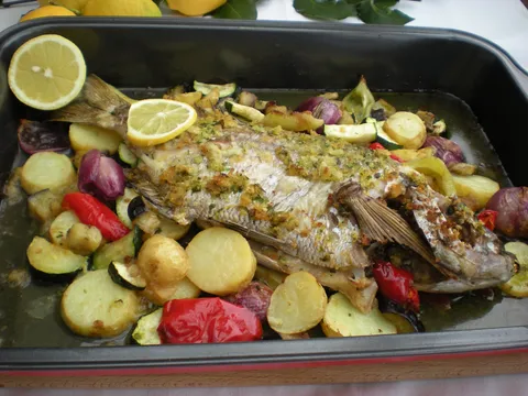 Pečena riba s povrćem na Damirin način