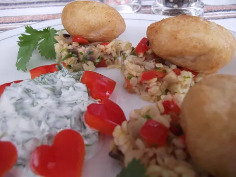 Pohana riba u Thai smjesi  i bulgur salata sa dressingom od koriandera