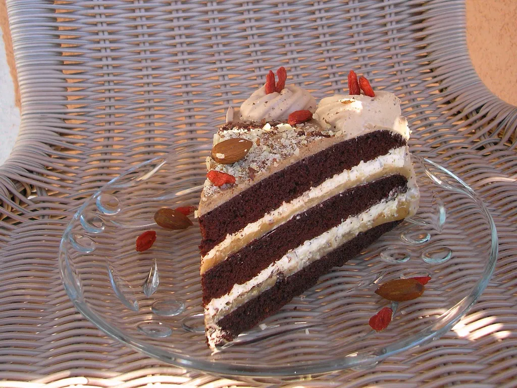 Choco-mocha,almond&caramel cake