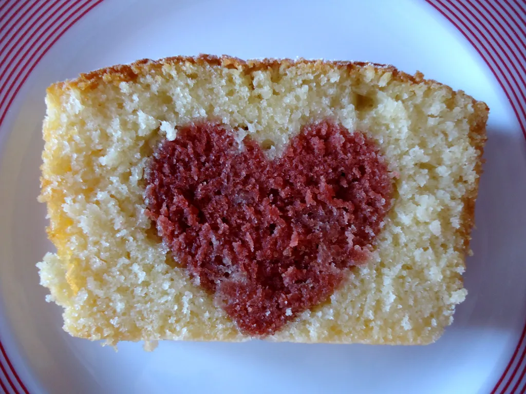 Hidden heart cake