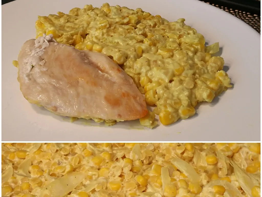 Piletina sa kukuruzom i socivom u kariju (curry, zdravo)