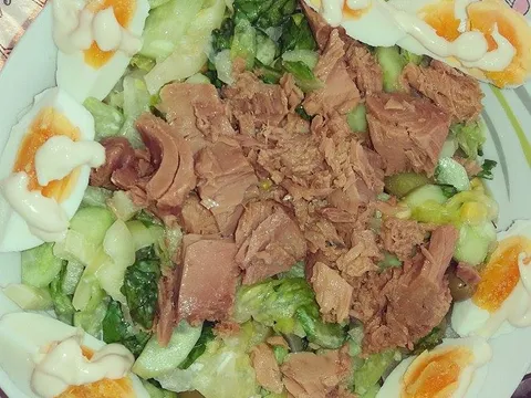 Salata sa tunjevinom i kuvanim jajima