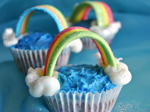 Rainbow muffins
