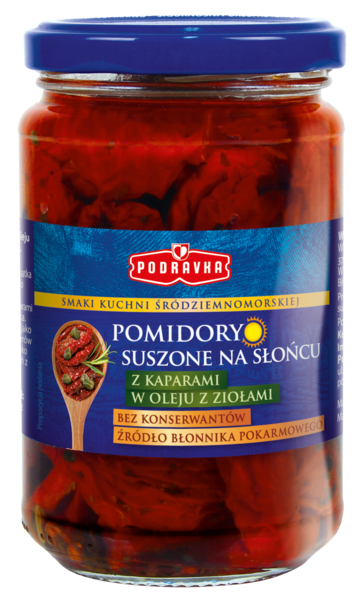 Pomidory suszone z kaparami w oleju z ziołami Podravka