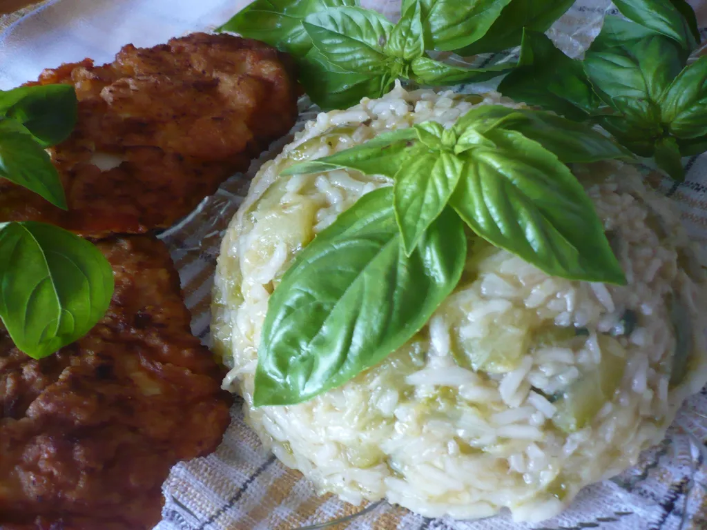 Talijanski rižoto s tikvicama,parmezanom i bosiljkom;)