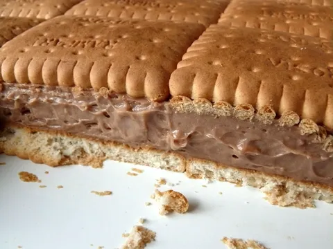 Brzinski keks kolač sa pudingom od čokolade i šlagom