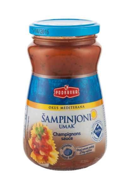 Tomato sauce with button mushrooms