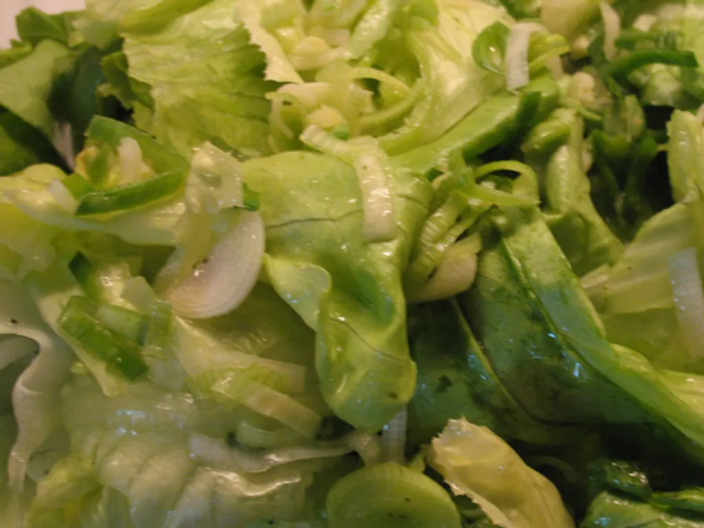 Zelena salata sa mladim lukom i limunom