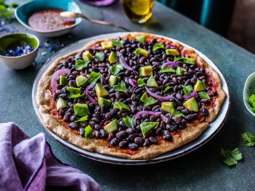 Integralna pizza s crnim grahom