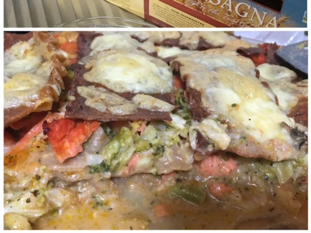 Integralne lasagne s lososom i povrcem