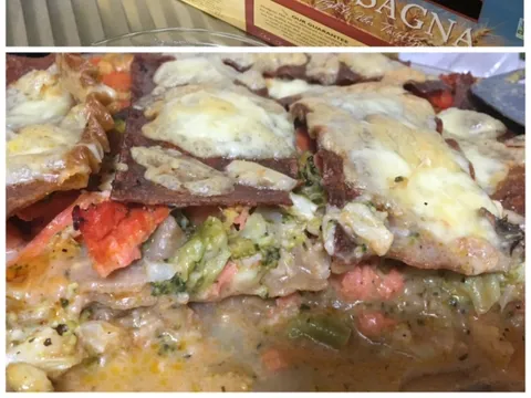 Integralne lasagne s lososom i povrcem