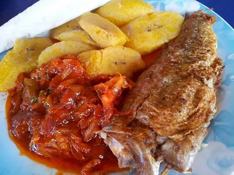GHANA - plantain, fish and stew