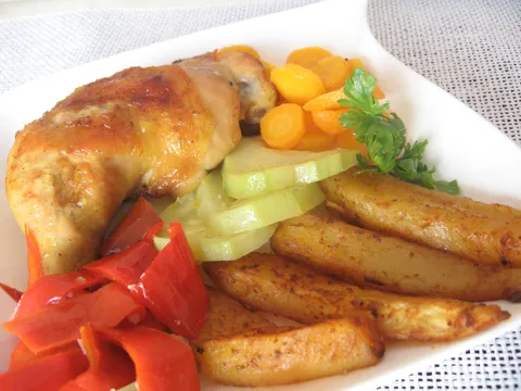 Piletina sa senfom na povrću
