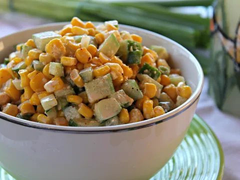 Corn and cucamber salad...