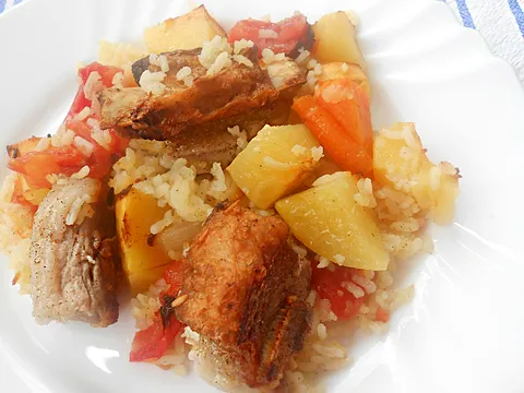 Teletina sa rižom i povrćem