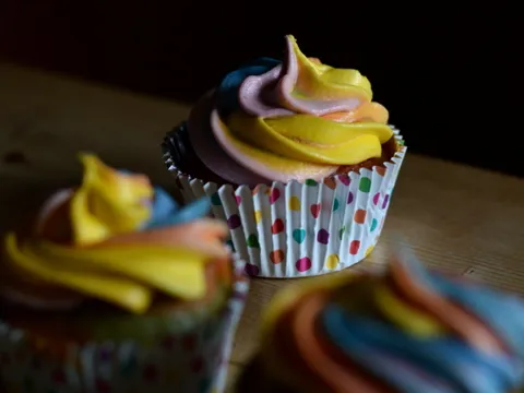 Vegan rainbow cupcakes