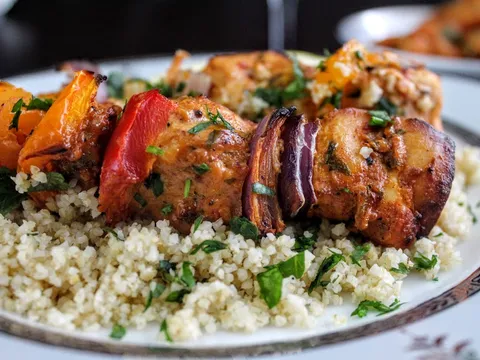 Spicy Moroccan chicken kebab