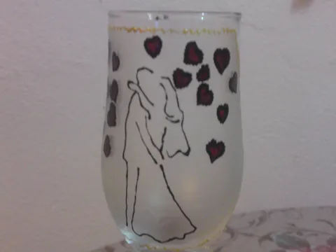 oslikana svadbena čaša