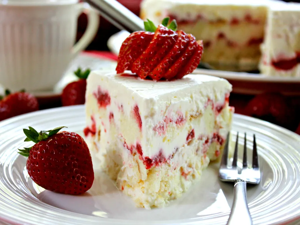 Strawberry layered pound cake...