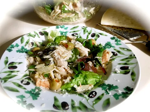 Salata od pileceg belog mesa,testenine,zelene salat...