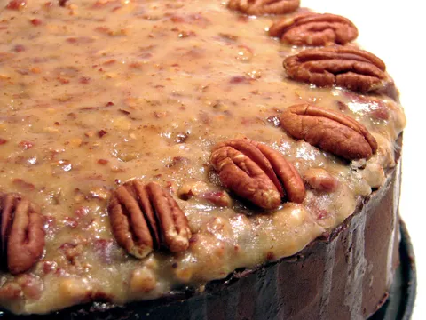 Bourbon-Chocolate Cake With Praline Frosting