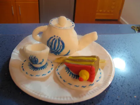 Ukrasi za torte, fondant+gumpaste, tea set