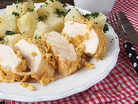 Piletina sa senfom i kukuruznim pahuljicama
