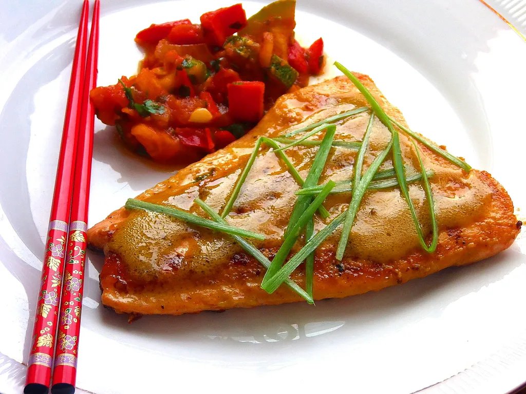 Asian style losos/riba sa roštilja