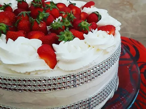 Strawberry birthday cake