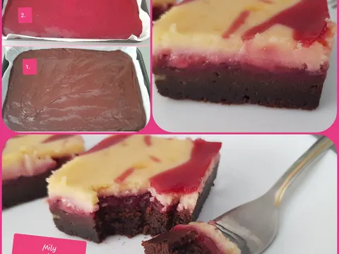 Raspberry cheesecake brownies by Mily
