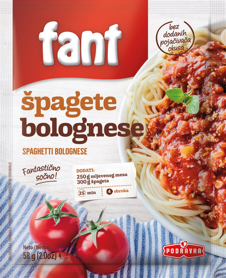 Fant seasoning mix for spaghetti bolognese